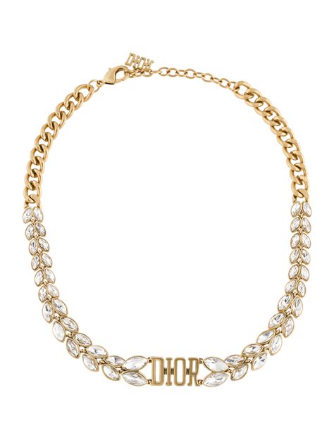 dior white gold necklace|christian dior choker necklace gold.